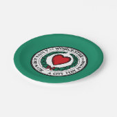 マサチューセッツ州ワーチェスター州旗 ペーパープレート (アングル)