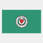 マサチューセッツ州ワーチェスター州旗 長方形シール (正面)