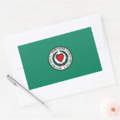 マサチューセッツ州ワーチェスター州旗 長方形シール (封筒)