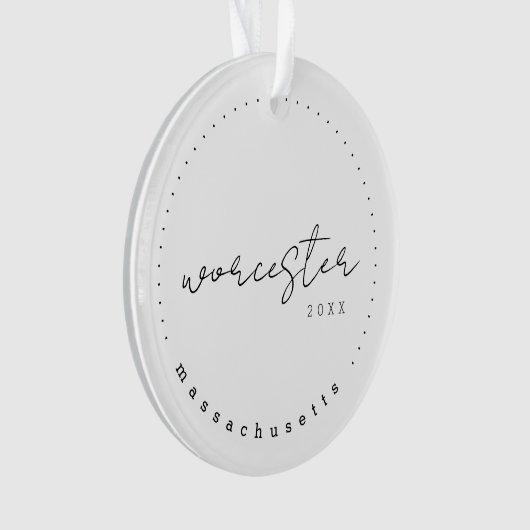 マサチューセッツ州ワーチェスター旅行統一された州 オーナメント (正面)