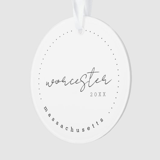 マサチューセッツ州ワーチェスター旅行統一された州 オーナメント (正面)