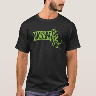 マサチューセッツ州地図の概要アメリカ合衆国 Tシャツ
