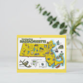 マサチューセッツ州地図はがき ポストカード (スタンド正面)