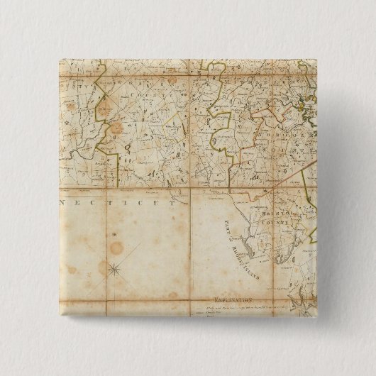 マサチューセッツ州地図 缶バッジ (正面)