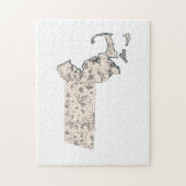 マサチューセッツ州型ヴィンテージ写真マップ ジグソーパズル (縦)