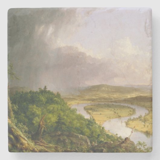 マサチューセッツ州山・ホルヨークから見られるオックスボウ川 ストーンコースター (正面)