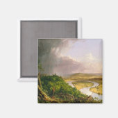 マサチューセッツ州山・ホルヨークから見られるオックスボウ川 マグネット (正面/裏面)