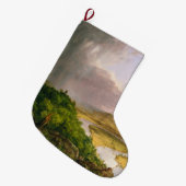 マサチューセッツ州山・ホルヨークから見られるオックスボウ川 ラージクリスマスストッキング (正面 (吊り時))