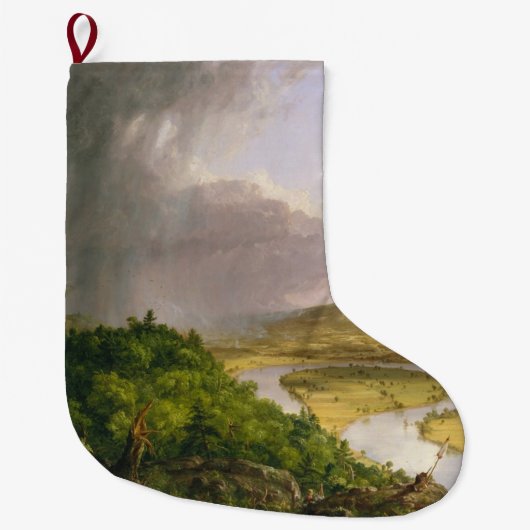 マサチューセッツ州山・ホルヨークから見られるオックスボウ川 ラージクリスマスストッキング (正面)