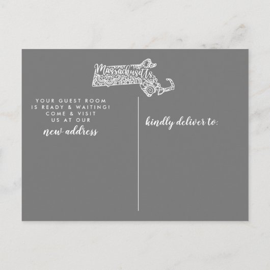 マサチューセッツ州引越アナウンスはがき 案内ポストカード (裏面)