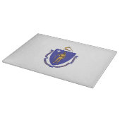 マサチューセッツ州旗を持つガラス製のカッティングボード カッティングボード (角)