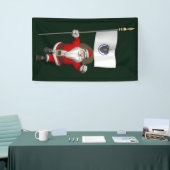 マサチューセッツ州旗を持つサンタクロース 横断幕 (トレードショー)