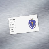 マサチューセッツ州旗を持つ名刺マグネット マグネット名刺 (インサイチュ)