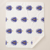 マサチューセッツ州旗を持つ愛国心のあるシェルパ毛布 シェルパブランケット (正面)