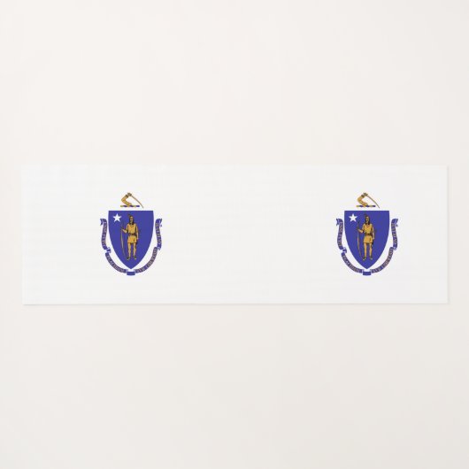 マサチューセッツ州旗を持つ愛国的なヨガマット ヨガマット (裏面(横))