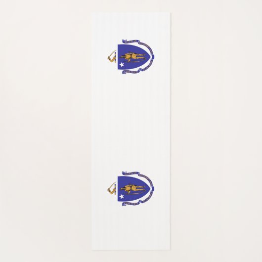 マサチューセッツ州旗を持つ愛国的なヨガマット ヨガマット (裏面)