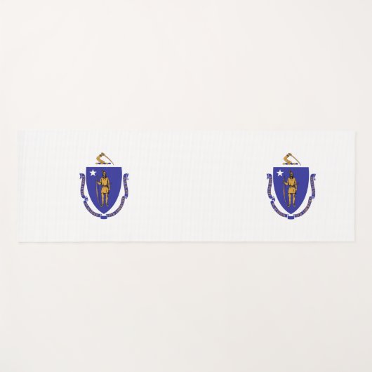 マサチューセッツ州旗を持つ愛国的なヨガマット ヨガマット (正面(横))