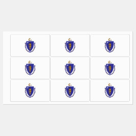 マサチューセッツ州旗を持つ愛国的なラベル州 ラベル