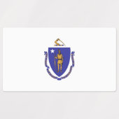 マサチューセッツ州旗を持つ愛国的なラベル州 ラベル (デザイン1)