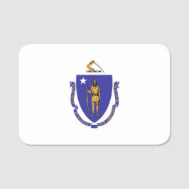 マサチューセッツ州旗を持つ愛国的な名前タグ 名札