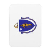 マサチューセッツ州旗を持つ愛国的な柔軟な磁石 マグネット (縦)