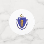 マサチューセッツ州旗を持つ表紙吹雪 コンフェッティ (スモール正面)