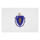 マサチューセッツ州旗を掲げた愛国的な壁のポスター ポスター (正面)