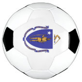 マサチューセッツ州旗を掲げる愛国的なサッカーボール サッカーボール (回転)