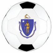 マサチューセッツ州旗を掲げる愛国的なサッカーボール サッカーボール (正面)