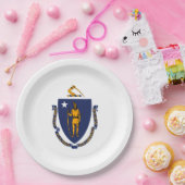 マサチューセッツ州旗デザイン ペーパープレート (パーティー)