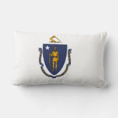 マサチューセッツ州旗プリント愛国心 ランバークッション (裏面)