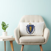 マサチューセッツ州旗プリント愛国心 ランバークッション (椅子)