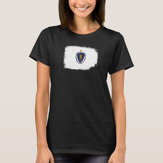 マサチューセッツ州旗ボストンワーチェスター新エングル Tシャツ (正面)