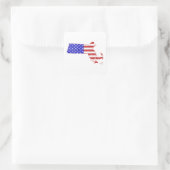 マサチューセッツ州旗(アメリカ国旗) スクエアシール (バッグ)