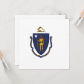 マサチューセッツ州旗 カード (正面/裏面インサイチュ)