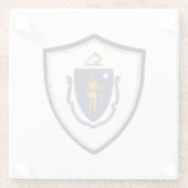 マサチューセッツ州旗 ガラスコースター (裏面)