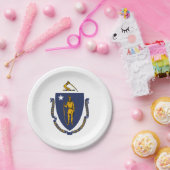 マサチューセッツ州旗 ペーパープレート (パーティー)