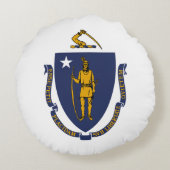 マサチューセッツ州旗 ラウンドクッション (裏面)