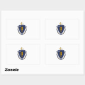 マサチューセッツ州旗 長方形シール (シート)