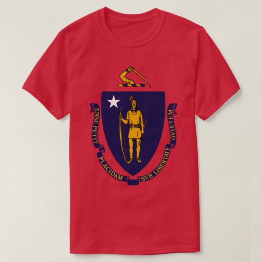 マサチューセッツ州旗 Tシャツ (デザイン正面)