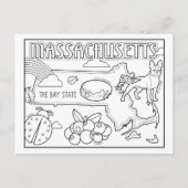 マサチューセッツ州色の私のコラージュ ポストカード (正面)
