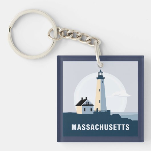 マサチューセッツ州，アメリカ合衆国 キーホルダー (正面)