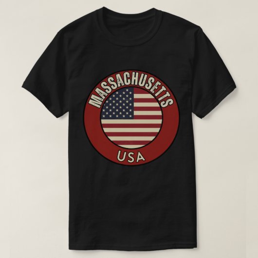 マサチューセッツ州 アメリカ合衆国 Tシャツ (デザイン正面)