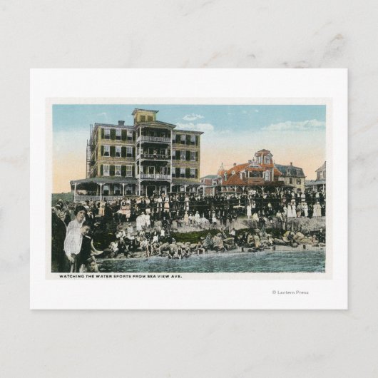 マサチューセッツ州 オークブラフス - マーサズ・ヴィニヤード、シー・ビュー・アベニューの眺め ポストカード (正面)