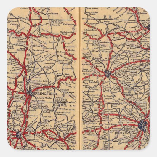 マサチューセッツ州、コネチカット州、ロードアイランド スクエアシール (正面)