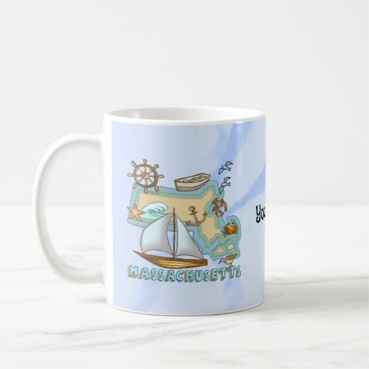 マサチューセッツ州 コーヒーマグカップ (左)