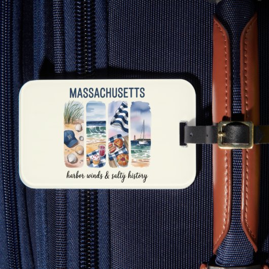 マサチューセッツ州 – ハーバーウィンズ&ソルティの歴史 ラゲッジタグ (正面インサイチュ4)