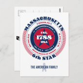 マサチューセッツ州，ボストンMA，愛国的モノグラム ポストカード (正面/裏面)
