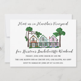 マサチューセッツ州 マーサズ・ヴィニヤード での独身最後の女友達との週末 招待状