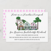 マサチューセッツ州 マーサズ・ヴィニヤード での独身最後の女友達との週末 招待状 (正面/裏面)